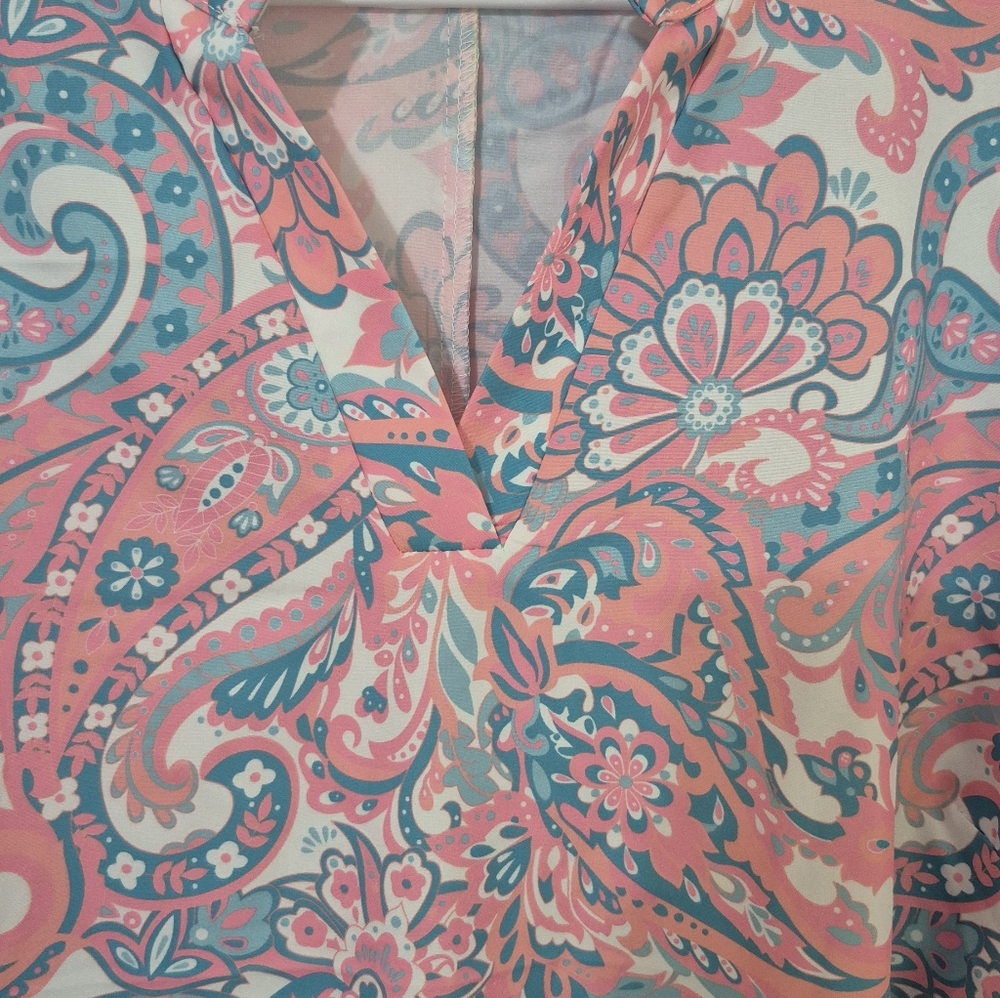 Floral Paisley Women's Top SIZE 4X - Picture 6 of 9